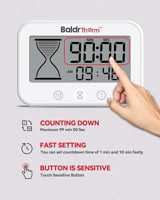 Baldrtherm Digital Timer, Works as a Countdown Timer, Real-time Clock, - Image 4