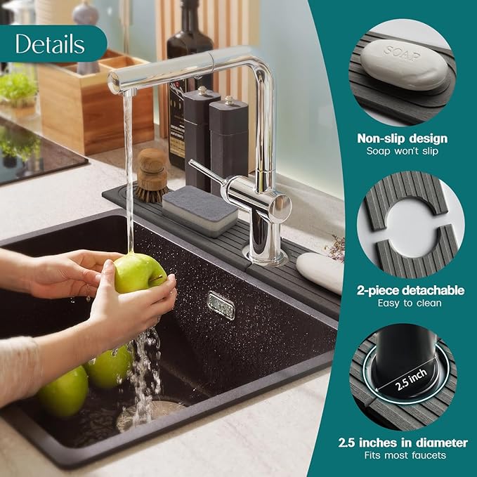 Faucet Splash Guard for Kitchen Sink, Kitchen Sink Faucet Mat - Image 7