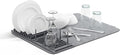 Umbra Udry Dish Rack with Movable Pegs and Microfiber Drying Mat – Space-Saving by Umbra