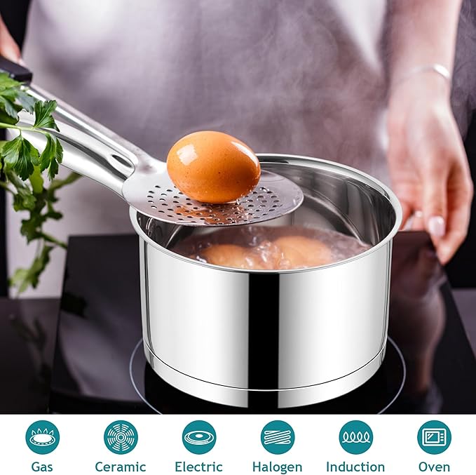 E-far Stainless Steel Saucepan - 2QT & 3QT - Image 3