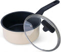 Nonstick Sauce Pan with Lid, 1.5QT small pot, PFOA Free, Kitchen Pots Induction by Cookingmorerejoicingmore