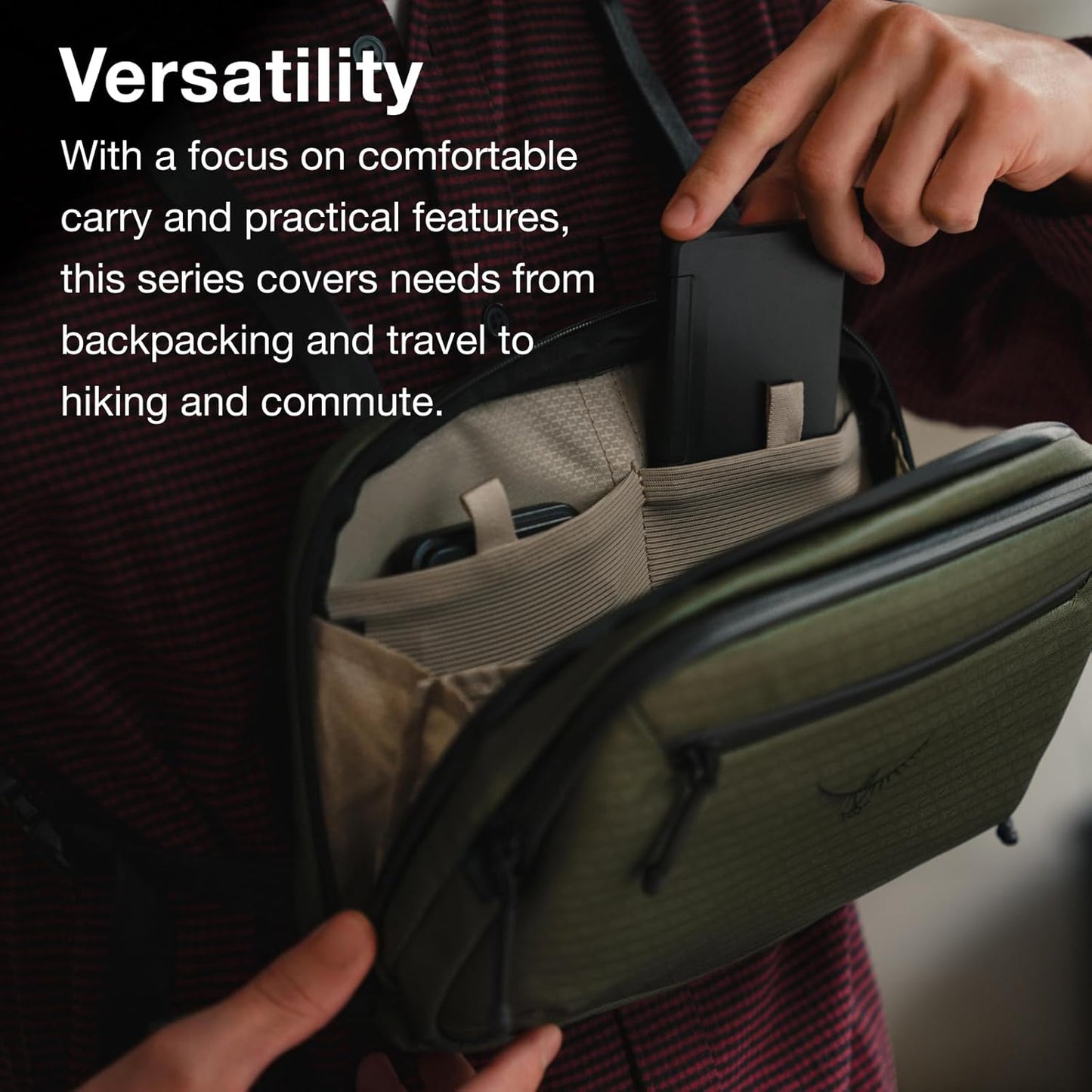 Osprey Archeon Commuter Chest Rig Bag, Black