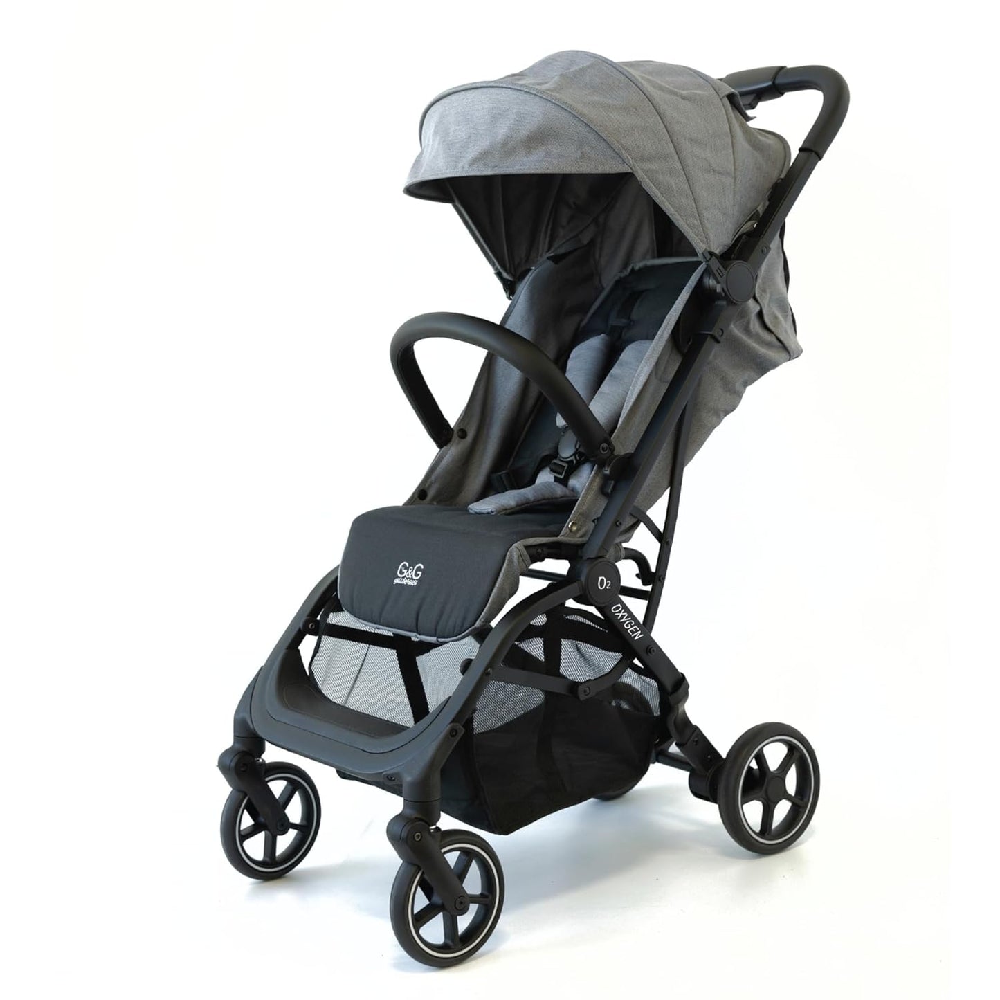 Guzzie+Guss Oxygen v2 Lightweight Stroller & Universal Cup Holder Bundle – Compact, Travel-Friendly Baby Stroller with Easy Fold Design + Adjustable Drink Holder for Strollers, Bikes, and More