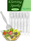 PARTY BARGAINS Disposable Clear Plastic Serving Forks 8.75 Inch – Heavy Duty by PARTYBARGAINS