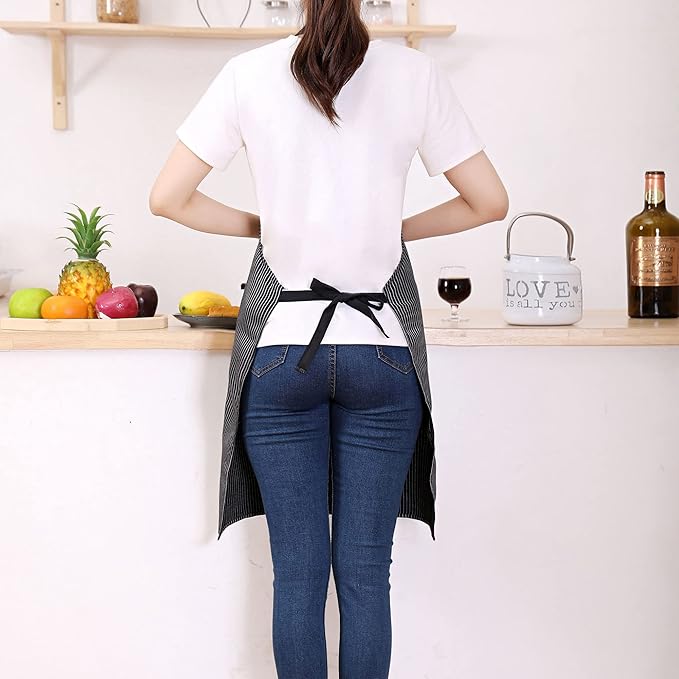 Tosewever 2 Pieces Kitchen Cooking Aprons, Cotton Polyester Blend Adjustable - Image 3