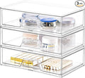 3 Pack Stackable Makeup Organizer, 12.1''L Acrylic Bathroom Organizer and by Stebopum