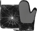 Spider Web Oven Mitts and Pot Holders Sets Silicone Kitchen Mitts Potholders by Unknown