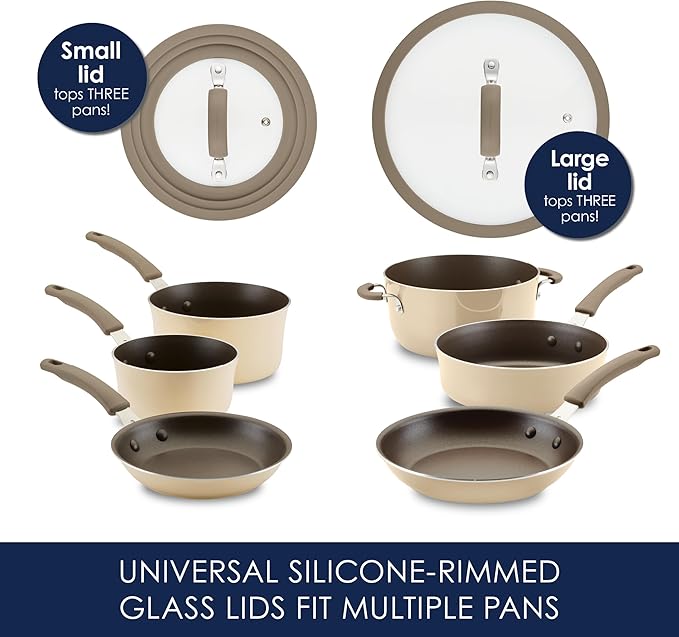Rachael Ray Cook + Create Nonstick Cookware Pots and Pans Set, Includes Baking - Image 3