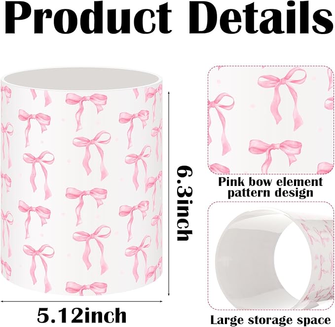 WILLBOND Pink Bow Utensil Holder Coquette Acrylic Kitchen Decor Cooking Utensil - Image 2