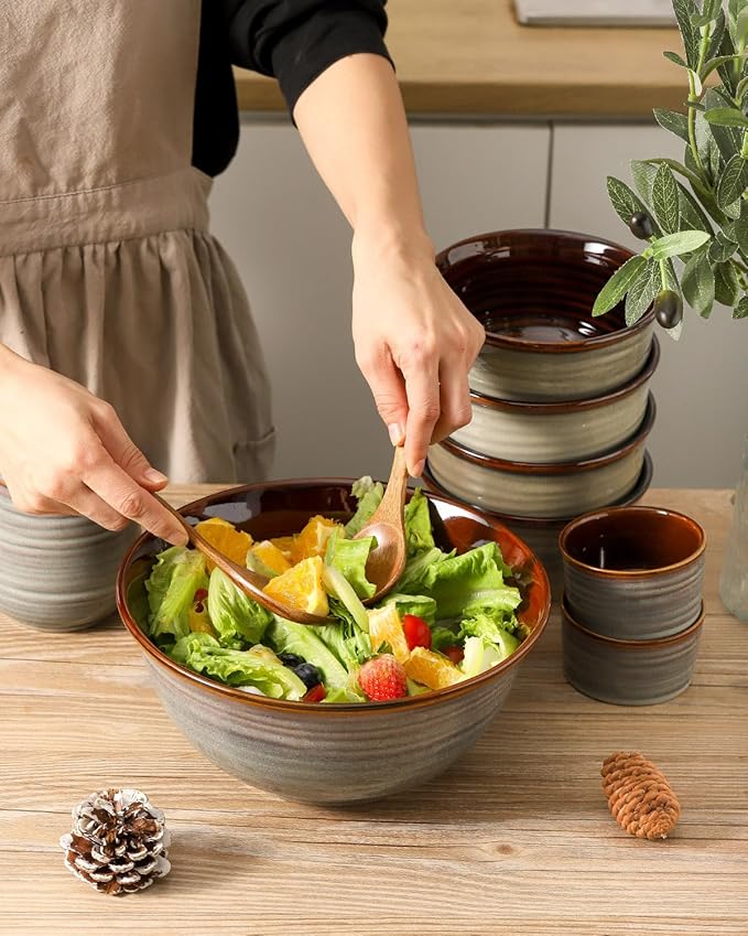 Hasense Serving Bowls, 84 Ounce Ceramic Serving Dishes - Image 2