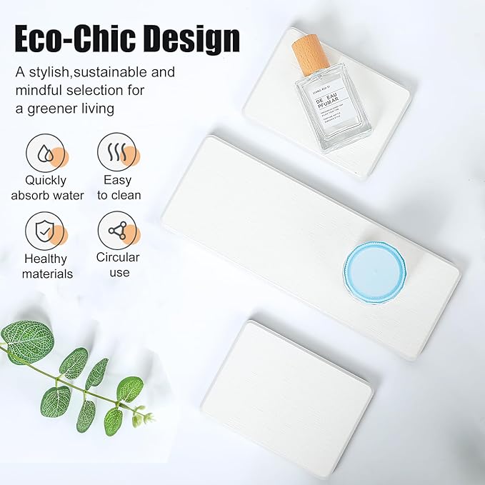 3PCS Stone Drying Tray, Water Absorbing Stone Tray - Image 3