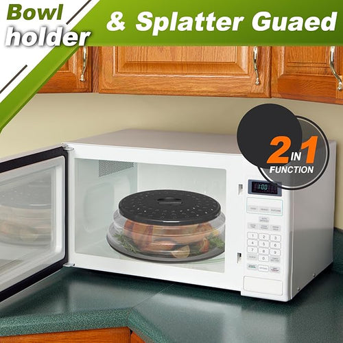 12"&10" Microwave food Cover and Mat, Large Vented Collapsible Splatter Guard - Image 2