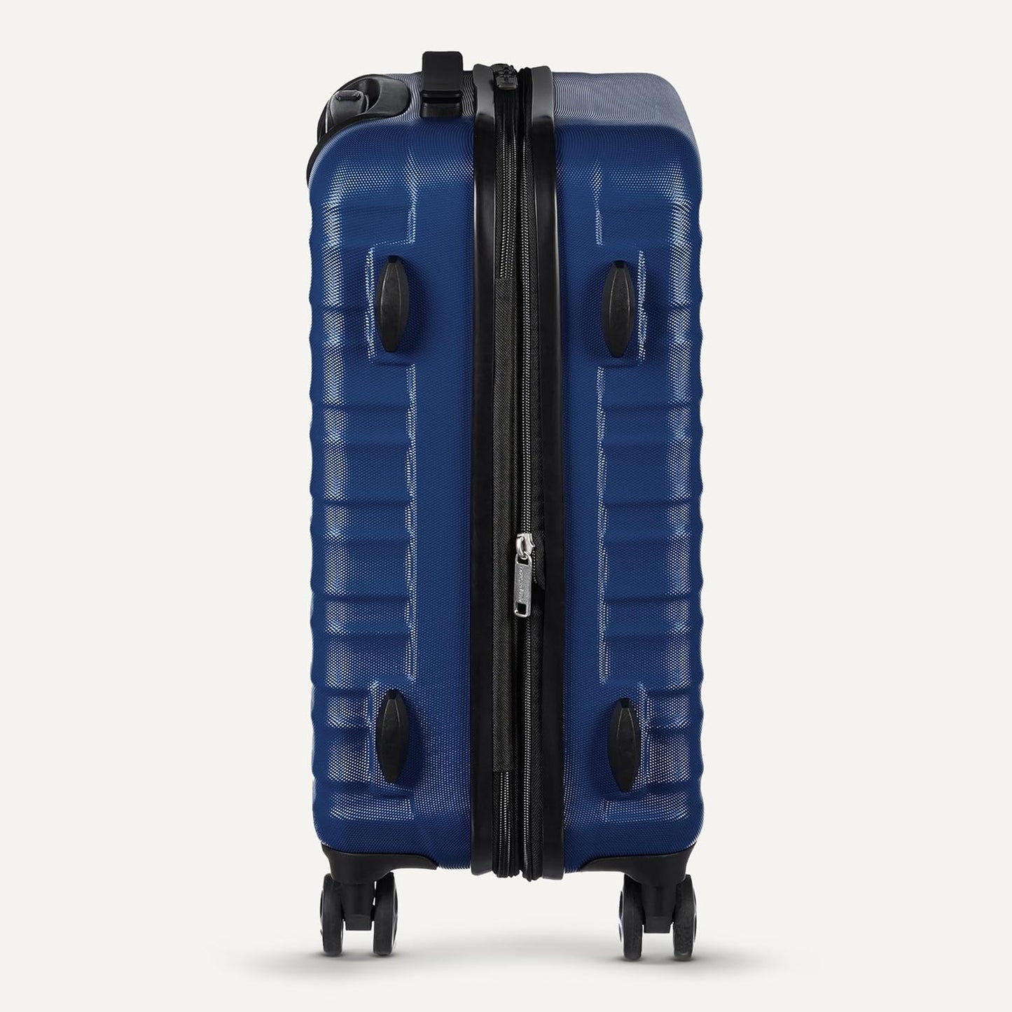 Amazon Basics 26" Hardside Medium Checked Luggage, Hardshell Suitcase With Wheels, Expandable For Up to 15% More Space, With Scratch-Resistant Surface, Four Multi-directional Wheels, Navy Blue