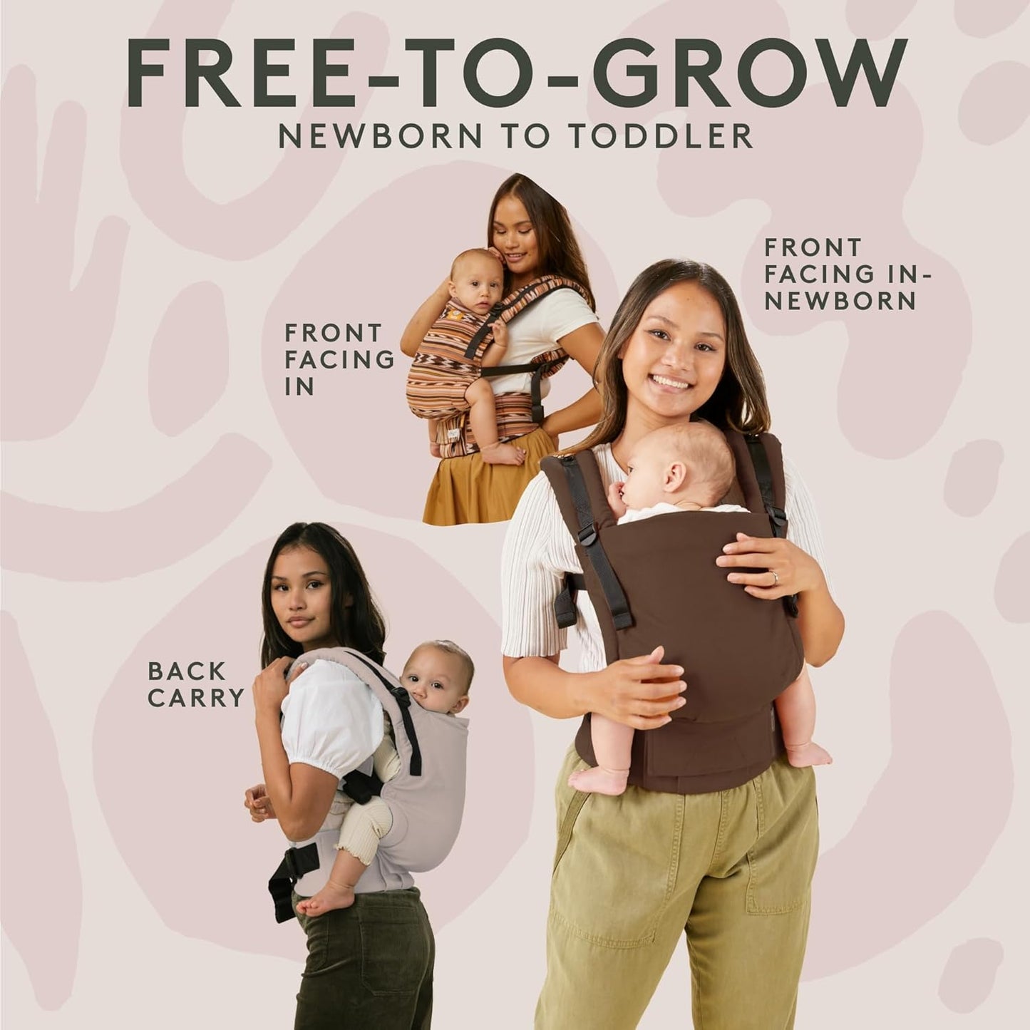 Baby Tula Cotton Free-to-Grow Baby Carrier - Adjustable, Comfortable, Newborn to Toddler Carrier - Ergonomic Fit for 7lbs to 45lbs - Back & Front Carry Options - Discover (Black/Stars)