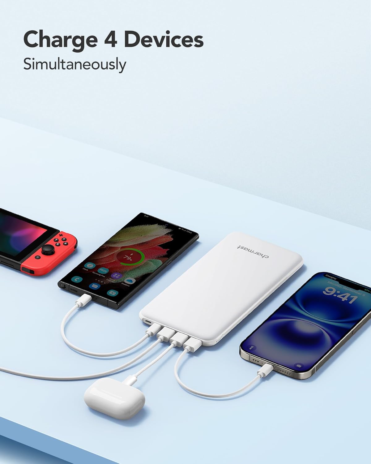 Charmast 26800mAh Slim Portable Charger Power Bank, 15W Fast Charging Battery Pack, Travel Essentials Compatible with iPhone 16/16 Pro/16 Pro Max, iPhone15/14/13/12 Series, iPad, Samsung etc