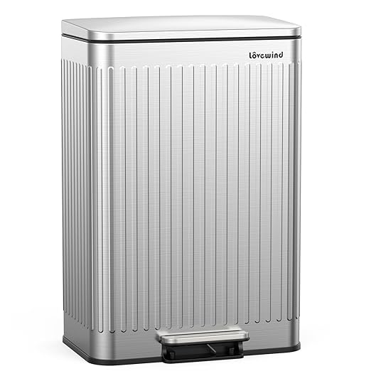 Lovewind 60 Liter/ 16 Gallon Stainless Steel Trash Can by LOVEWIND