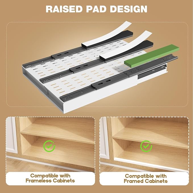 Seinloes 2 Pack Pull Out Cabinet Organizer - Image 3