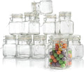 Small Square Glass Jars with Airtight Round Lids, Empty Spice Containers with by StockYourHome