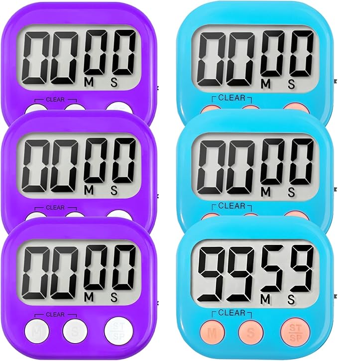 6 Pack Digital Kitchen Timer Small Classroom Timers by VOULOIR