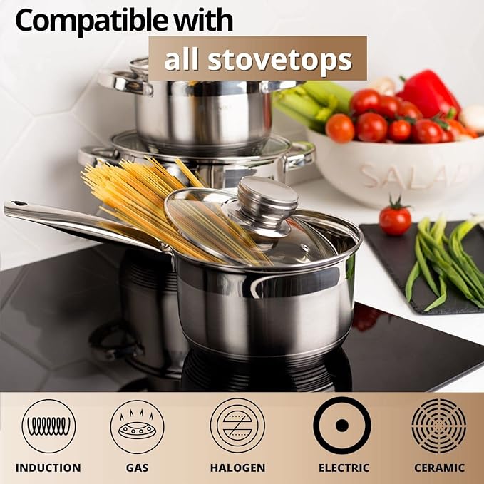 Daniks Standard 7 Quart Stainless Steel Stock Pot - Image 5