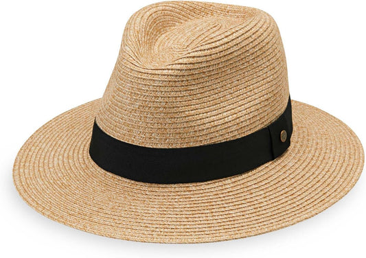 Wallaroo Hat Company Women’s Petite Palm Beach Fedora – UPF 50+ UV Protection Sun Hat, Packable, Adjustable, Small Size