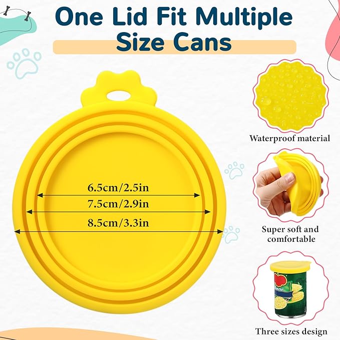 Uiifan Cat Food Lid Cat Food Can Covers Lids 8 Pcs Pet Can Supplies Set 5 - Image 3