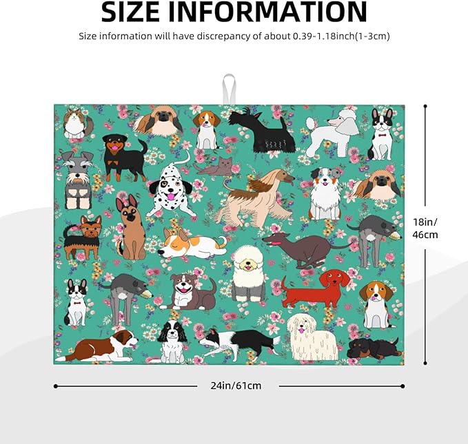 Dog Dish Drying Mat For Kitchen Microfiber Drying Mats Absorbent Reversible - Image 3