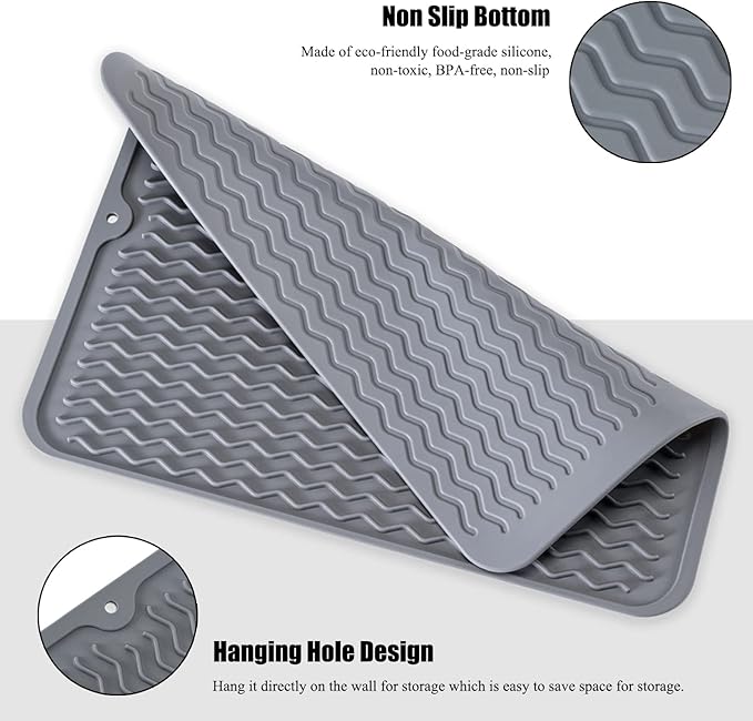 Large 17" x 14" Silicone Dish Drying Mat - Image 6