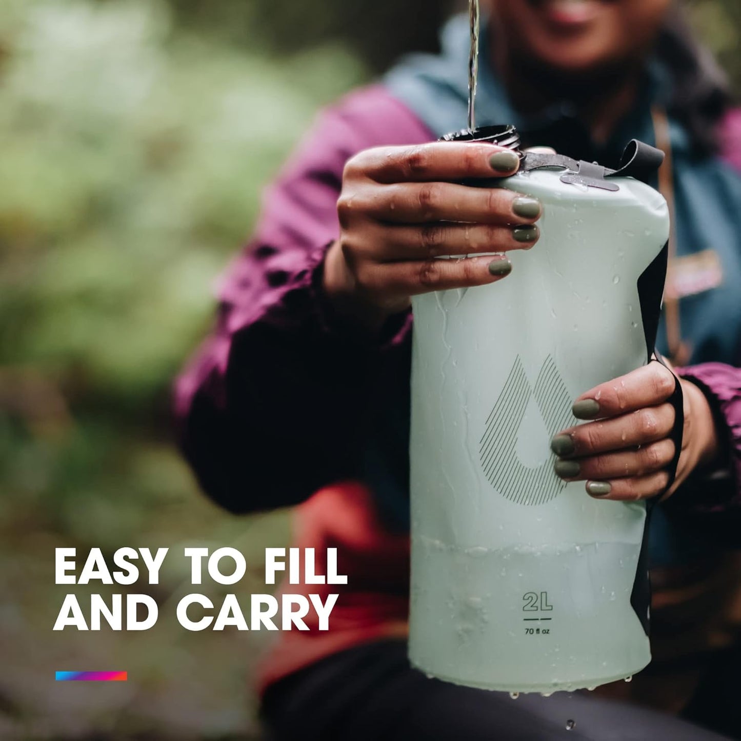 Collapsible Camping Water Storage (2L, 3L, 4L, 6L, 10L) - BPA & PVC Free, Hydration Reservoir Bag, Leak Proof