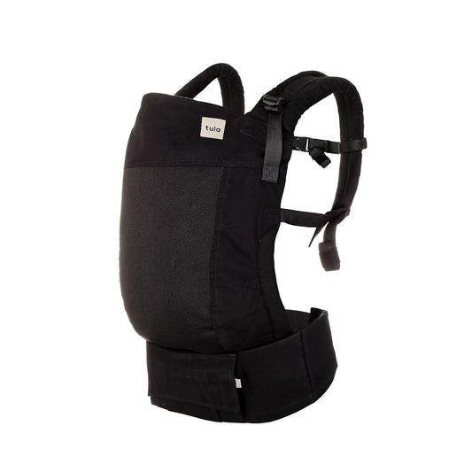 Baby Tula Breathable Mesh Panel Free-to-Grow Baby Carrier - Adjustable, Comfortable, Newborn to Toddler Carrier - Ergonomic Fit for 7lbs to 45lbs - Back & Front Carry Options - Urbanista (Black)