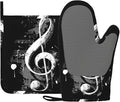 Black Notes Oven Mitts and Pot Holders Sets Non-Slip Silicone Surface by Unknown