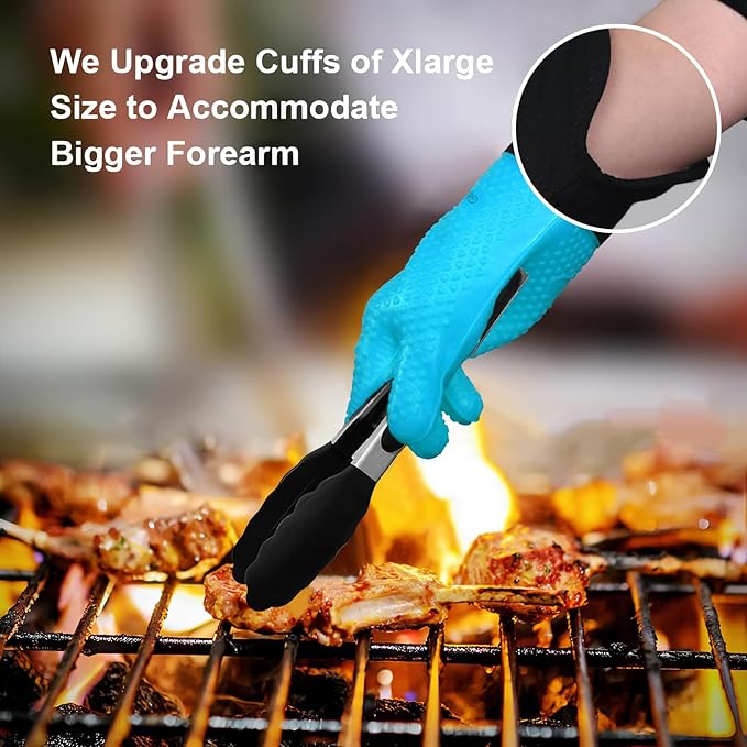 GEEKHOM BBQ Gloves Heat Resistant Oven Mitts - Image 2