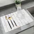 Large Stone Drying Mat for Kitchen Counter, Collapsible Stone Dish Drying Mats by Yungaspy