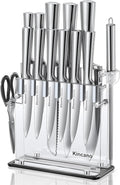 Knife Set, include Steak Knives, Sharpener and Scissors, Ergonomical Design by by kincano
