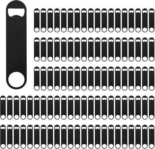 100 Pack Flat Beer Bottle Opener 7 inch Stainless Steel Flat Bottle Opener Beer by Yugada