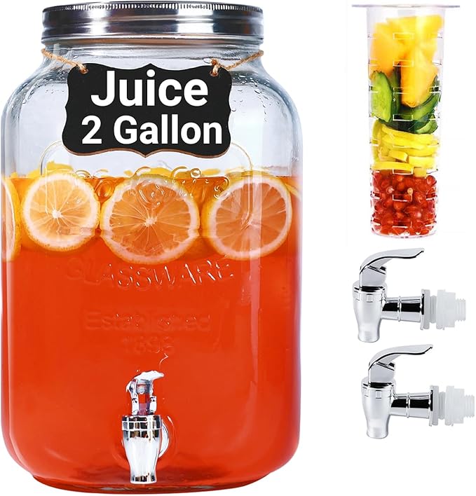 2 Gallon Drink Dispensers for Parties by Novellaire