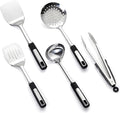 Cooking Utensil Set, Stainless Steel Kitchen Tools Include Solid & Slotted by JULIPRO