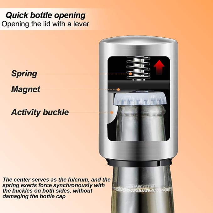 Pop The Top Bottle Opener, Automatic Beer Bottle Opener - Image 5