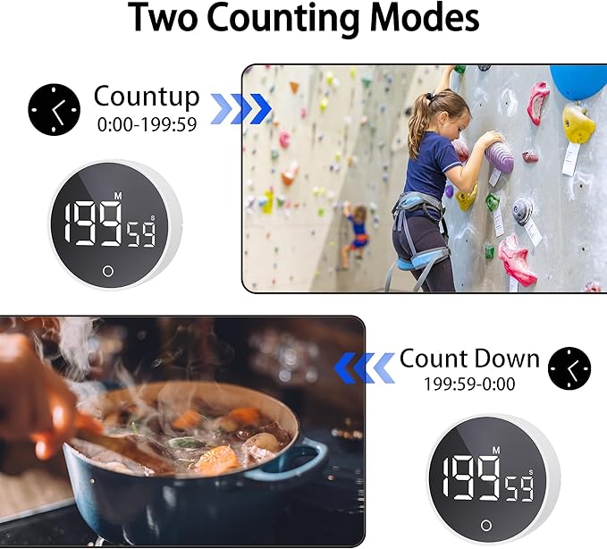 Digital Kitchen Timers, Visual timers Magnetic Countdown Countup Timer Large - Image 7