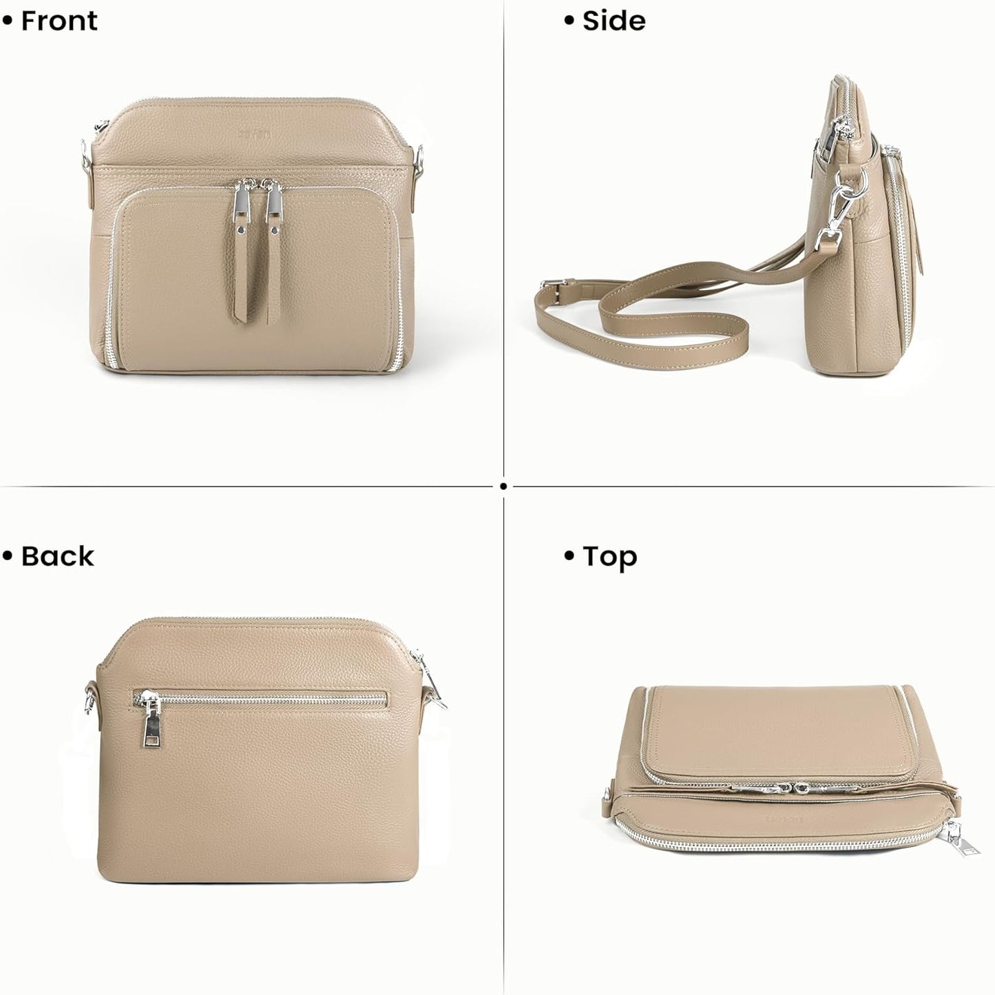 befen Genuine Leather Crossbody Purses for Women, Women's Small Crossbody Shoulder Bag with Built in RFID Wallet