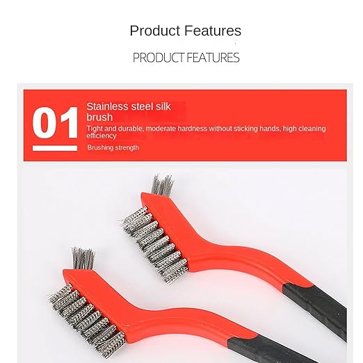 3pcs Small Stainless Steel Little Wire Brushes Set - Image 6
