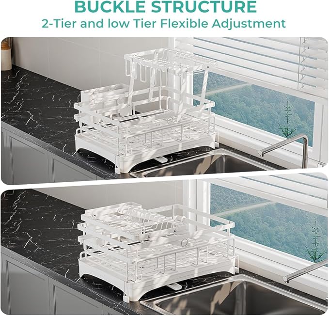 2 Tier Large Dish Drying Rack - Image 5
