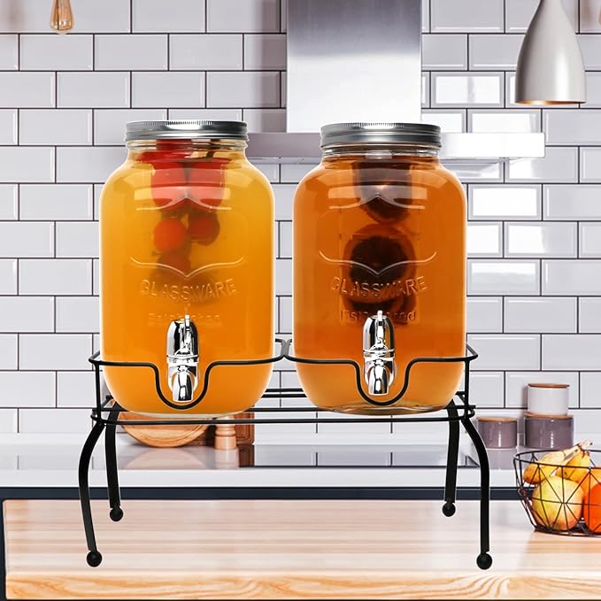 1-Gallon Glass Beverage Dispenser, Accguan Drink Dispenser - Image 7