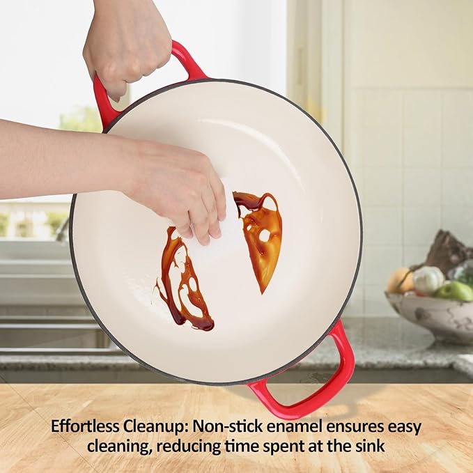 Enameled Cast Iron Dutch Oven, 3.8 Quart Dutch Oven Pot - Image 5