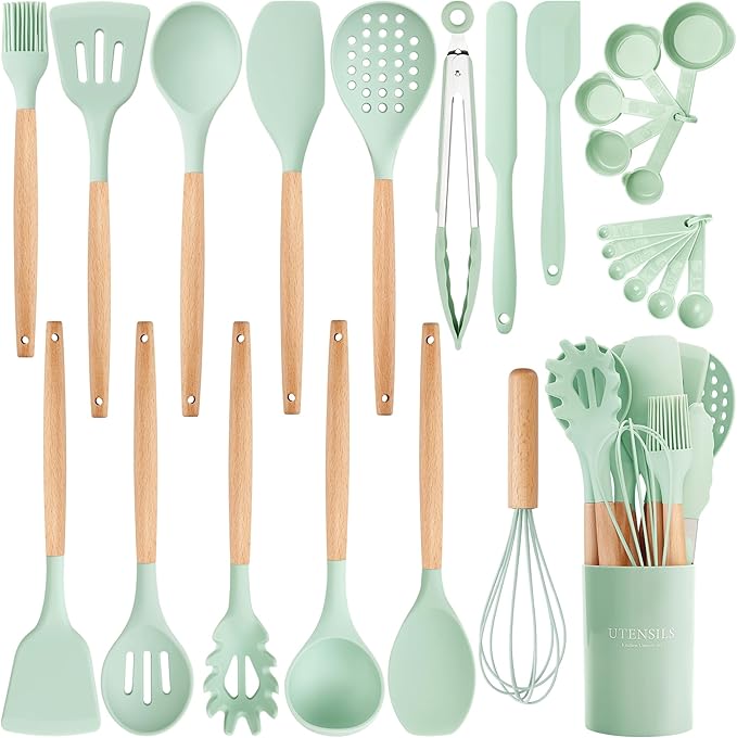 26 Pcs Silicone Cooking Utensils Set by NCUE