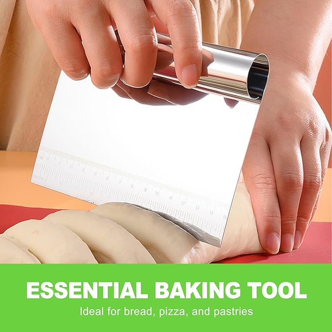 2 Pack Stainless Steel Dough Scraper Set - Image 4