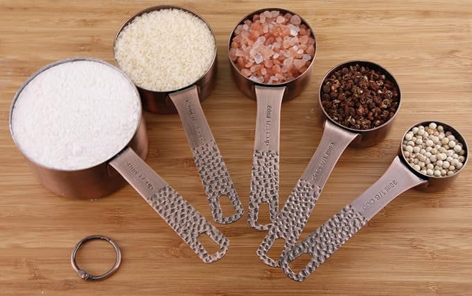 Copper Measuring Cups Set, Stainless Steel Measuring Cups, Copper Plated - Image 2