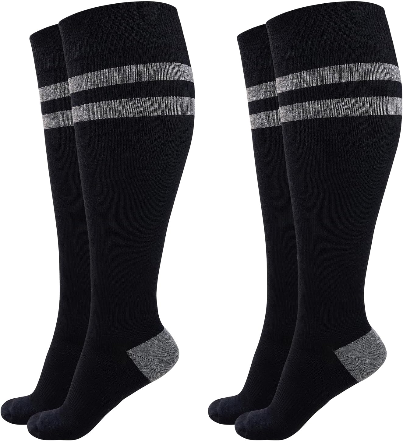 Momcozy Compression Socks for Women Wide Calf, 15-20mmHg Knee High Support Socks for Pregnancy, Nurses, Travel, Flying
