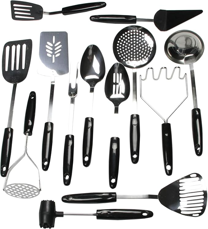 Chef Craft Select Basting Spoon, 12 inch, Stainless Steel/Black - Image 3