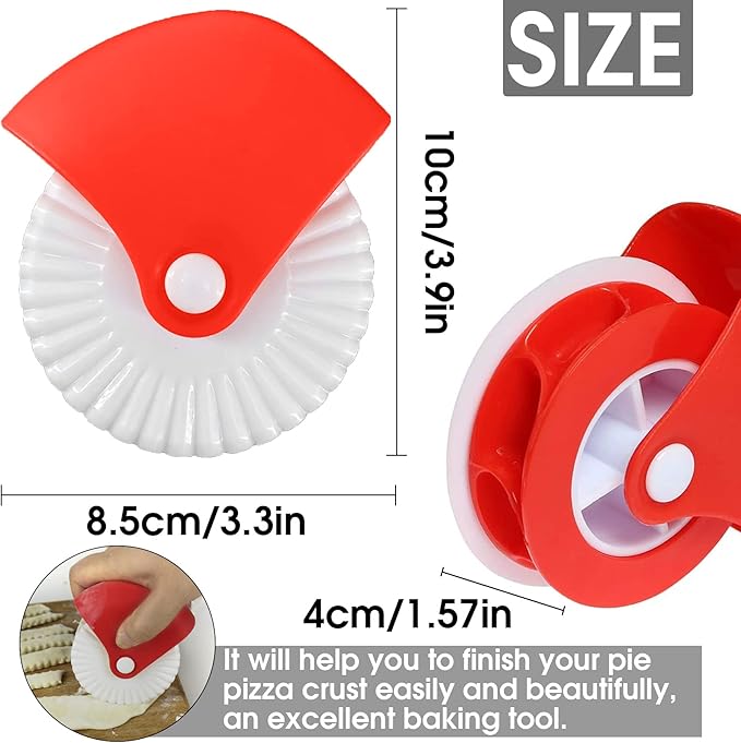 2 Pack Pastry Cutting Wheel, Pastry Wheel Decorator Pie Crust Pastry Wheel and - Image 2